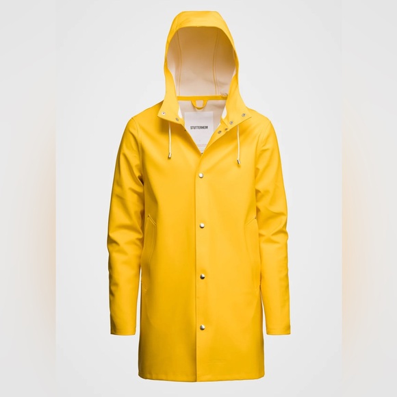 Stutterheim Stockholm unisex raincoat rain coat jacket yellow XXS womens S Rains - Picture 2 of 11
